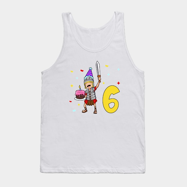 I am 6 with Centurion - kids birthday 6 years old Tank Top by Modern Medieval Design